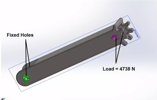 Wiper Arm FEA Setup (4738 N)
