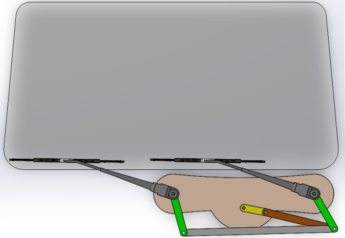 Wiper 3D Assembly — Mid Sweep Position